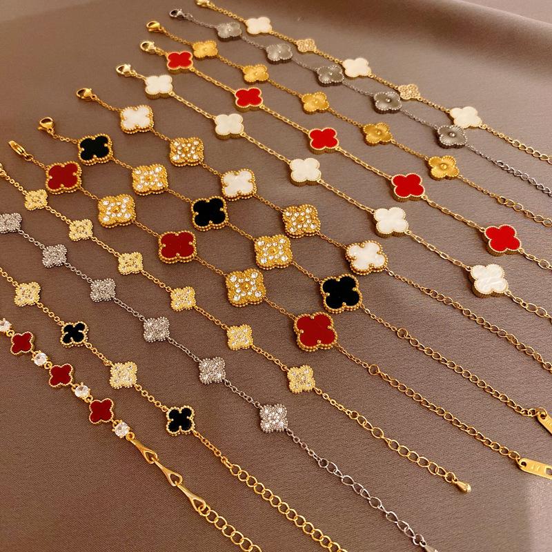 Licht luxe zirkonia parelmoer armband persoonlijkheid forensen armband armband internetberoemdheid temperament high-end klavertje vier armband