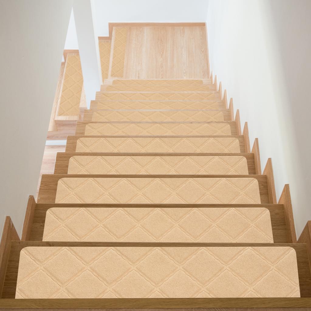 4/10/15pcs Non Slip Stair Treads Floor Carpet Mat 8x30" 76x20.3cm Wooden Steps Stair Anti-Skid Step for Indoor Kids Pets Safe