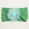 Summer New Girls' Hair Accessories, Baby Candy Color Flower Seamless Wide Headscarf, Baby Nylon Headband