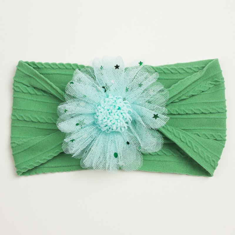 Summer New Girls' Hair Accessories, Baby Candy Color Flower Seamless Wide Headscarf, Baby Nylon Headband