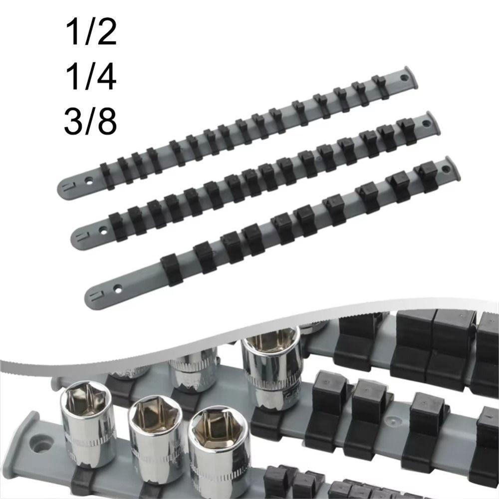 1/4in Size Socket Storage Rack 3/8in Size Socket Rail Plastic Organizer Tray Tool Box Organization