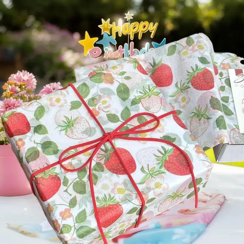 10 Sheets Cute Strawberry Snow Pear Paper Flower Bouquet Wrapped With Flower Lining Wedding Decor DIY Outdoor Gadgets