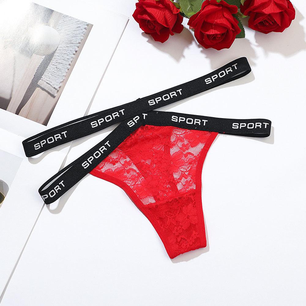 

Сексуальные кружевные прозрачные трусики-стринги с высоким разрезом и перекрестным поясом 9003 Large красный