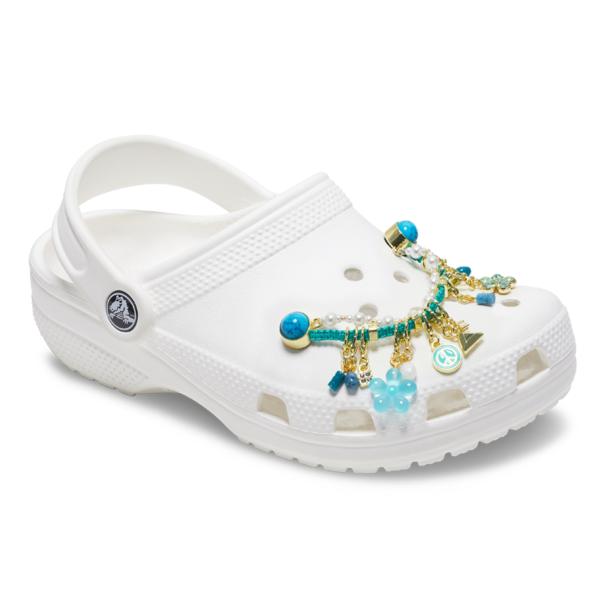 Crocs Jibbitz Blue Charm Chain Ribbon Chain Floral Dangle 10015994