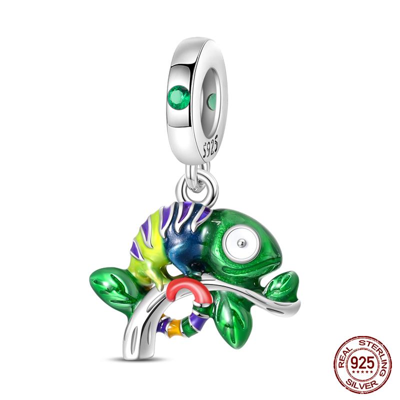 Copper Tree Of Life Four-Leaf Clover Green Series Charms Beads Fit Qikaola Original Bracelet Diy Jewelry Making