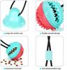 Interactive Dog Toys Tug of War Ball In Red and Turquoise for Large Breed Dogs - Mentally Stimulating Teething Toy