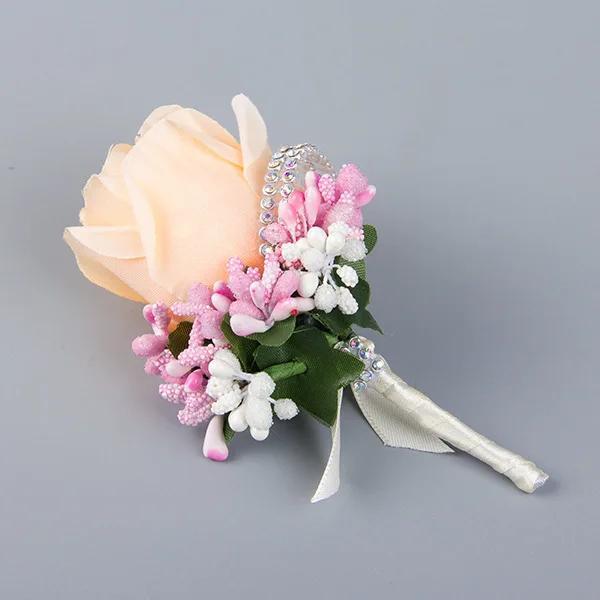 Knot Wedding Corsage Simulation Silk Rose Brooch Wedding Dress Flower Accessories Forest Berry Simulation Single Rose Corsage