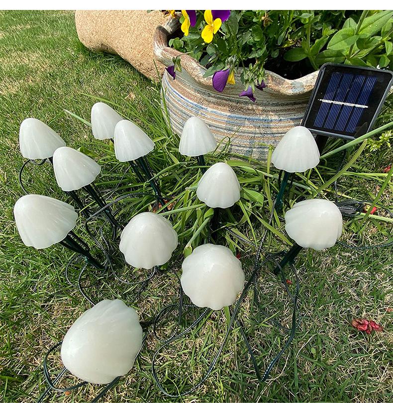Waterproof Solar Mushroom String Lights for Outdoor Courtyard & Garden Decoration