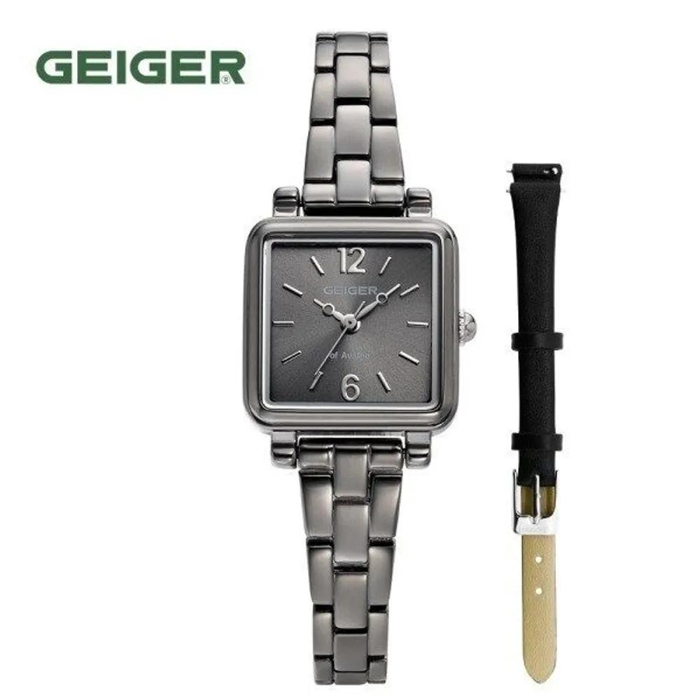 Женские квадратные металлические часы Geiger GE1199GY
