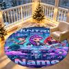 Custom Name Personalized Kpop Demon Hunter Print Round Rug, Versatile Home Decor Carpet, for Playroom, Apartment, Balcony, Entryway, Hallway Gift