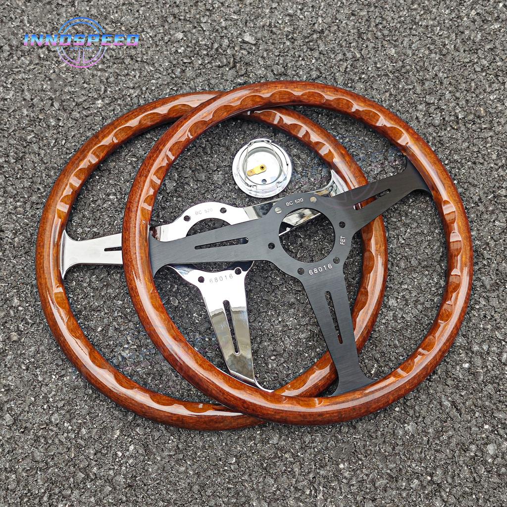 14inch 358mm JDM Classic Wooden Steering Wheel Racing Sport Vintage Wood Steering Wheel Car Accessories