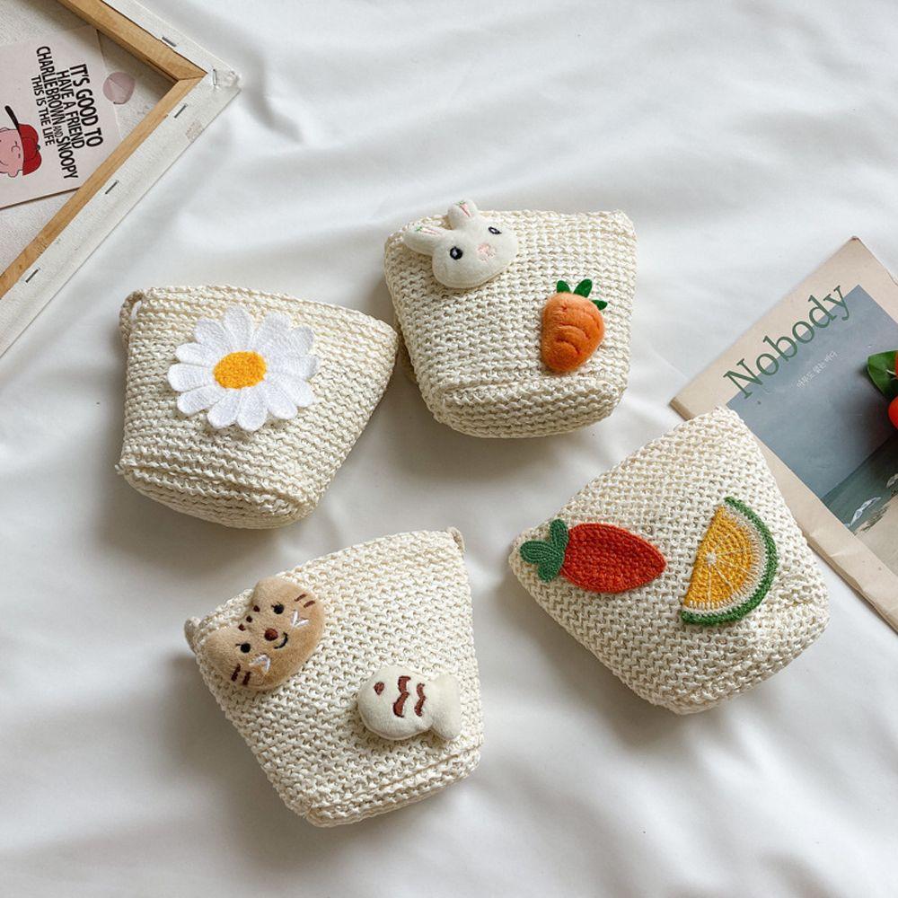 

Мода Милий Пляж Мила Тваринка Плетена Сумка в Корейському Стилі Богемний Гаманець Дитяча Солом яна Сумка Carrot