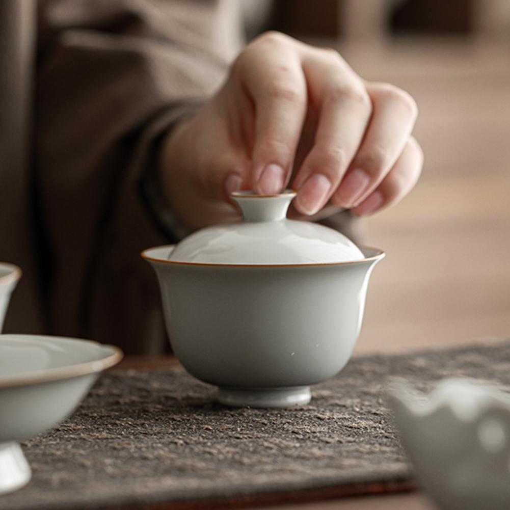

Ceramic Gai Wan Tea Set Retro Design Porcelain Mini Cups For Tea Lovers A