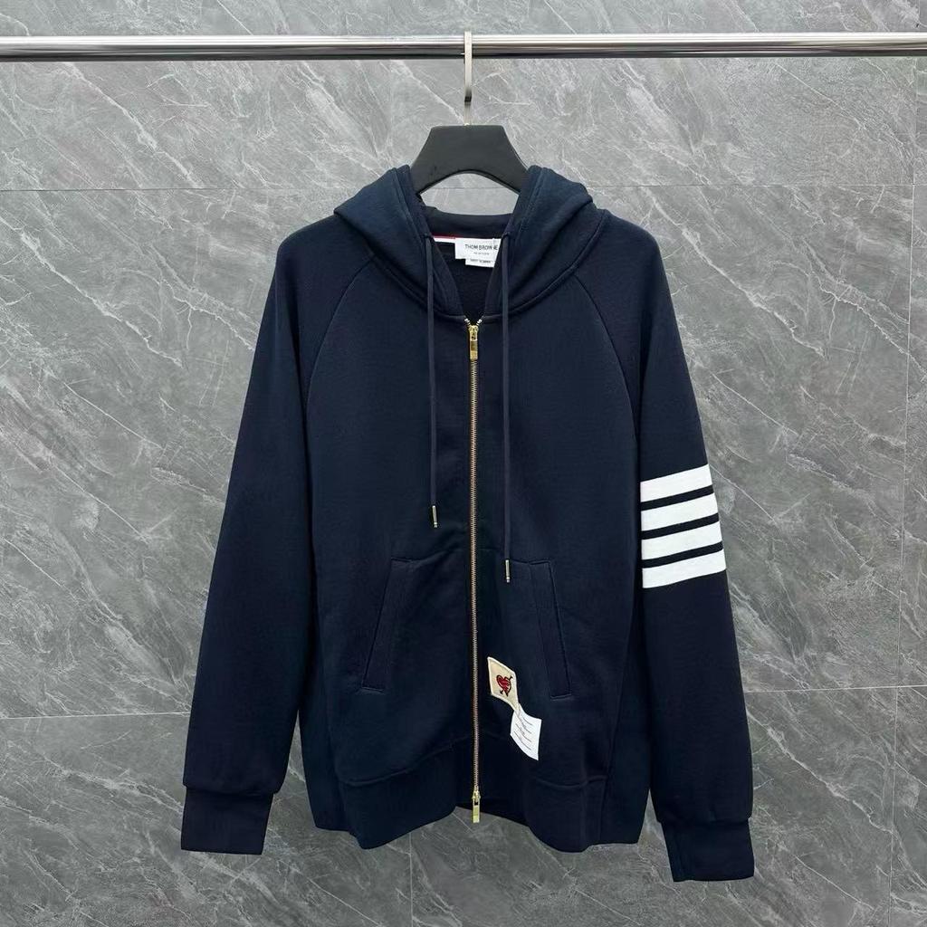 Autumn/Winter Qixi Limited Terry Cloth Striped Hoodie Sweatpants Jacket Set for Men & Women