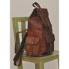 20” Vintage Backpack Leather Trim Casual Book Bag Men Women Laptop Travel BAG