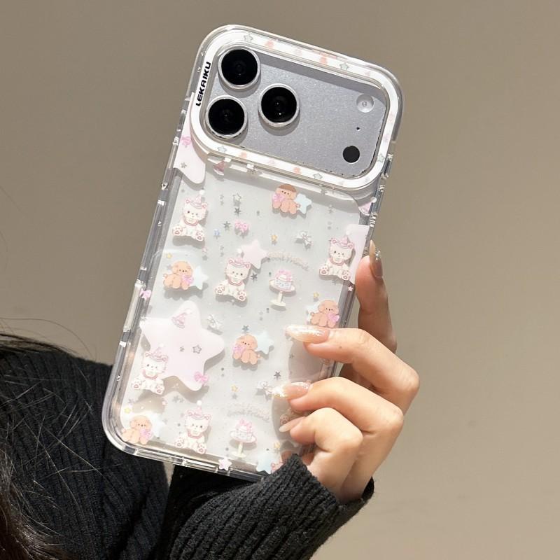 Cute Cartoon Bunny Phone Case IPhone 15 Pro Max 16 17 Dual Layer IMD Acrylic