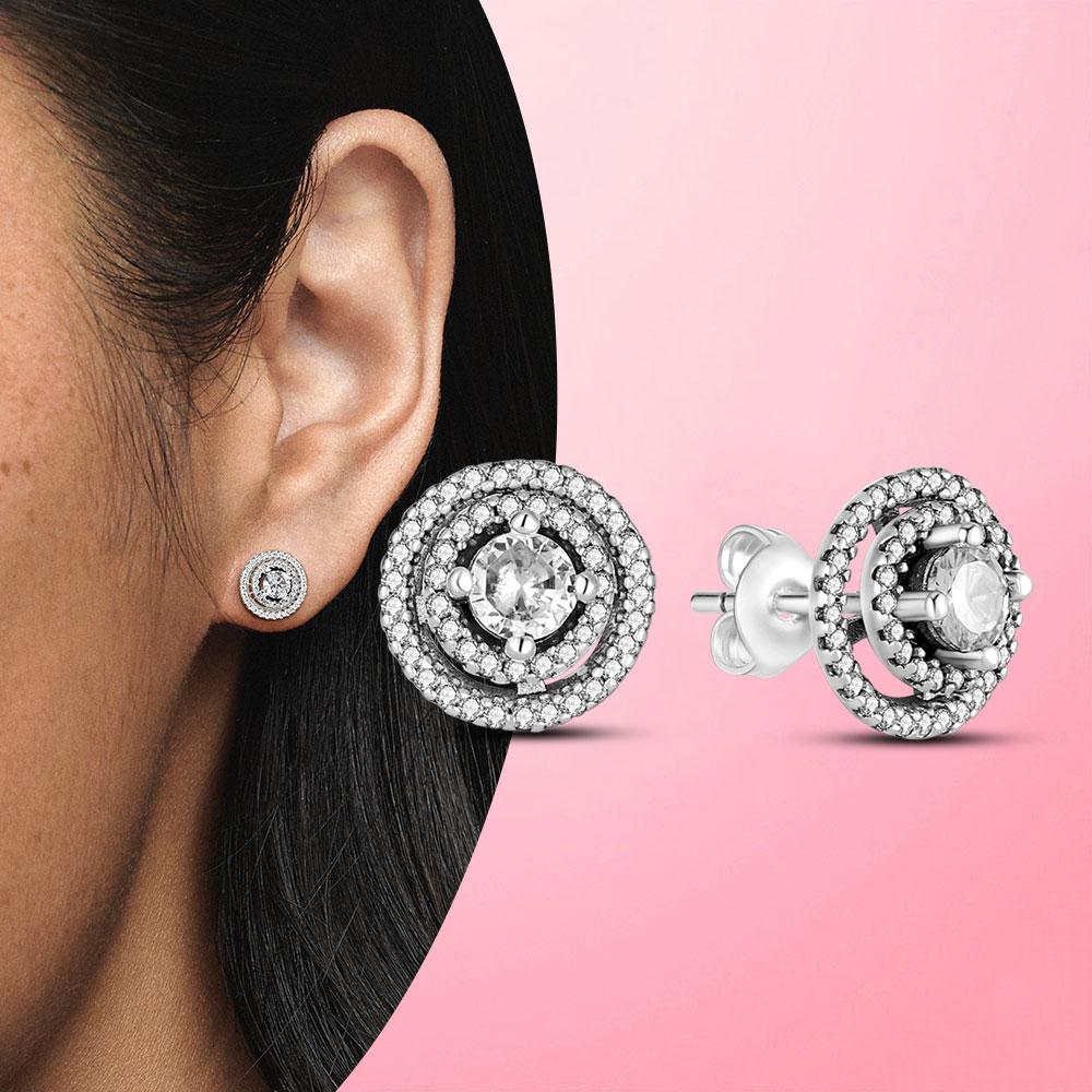 Earrings Silver 925 Earrings Geometric Stud Earrings for Women Wedding Party Korean Style Earings S925 Fine Jewelry  Trend