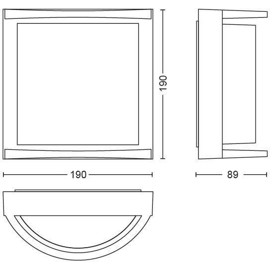 Applique murale philips samondra anthracite led 12w