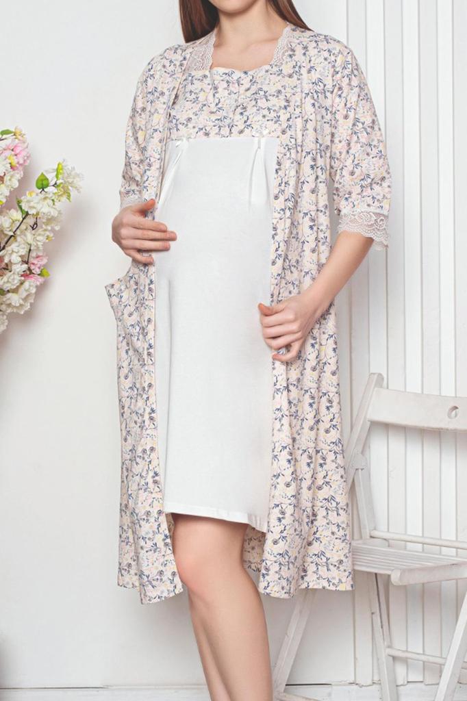 Maternity Dressing Gown Tunic Double Set Lycra