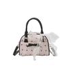 Cute Bow Printed Small Shoulder Bag Made Of Polyester For Everyday Outfits