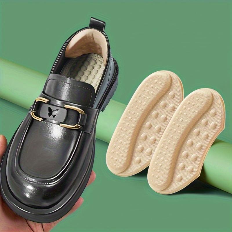 2 Pairs of 4 Pack Self-Adhesive Heel Pads, Beige, Black - Hypoallergenic Polyester, Anti-Slip and Anti-Blister Insoles for Too Large Shoes, Insoles