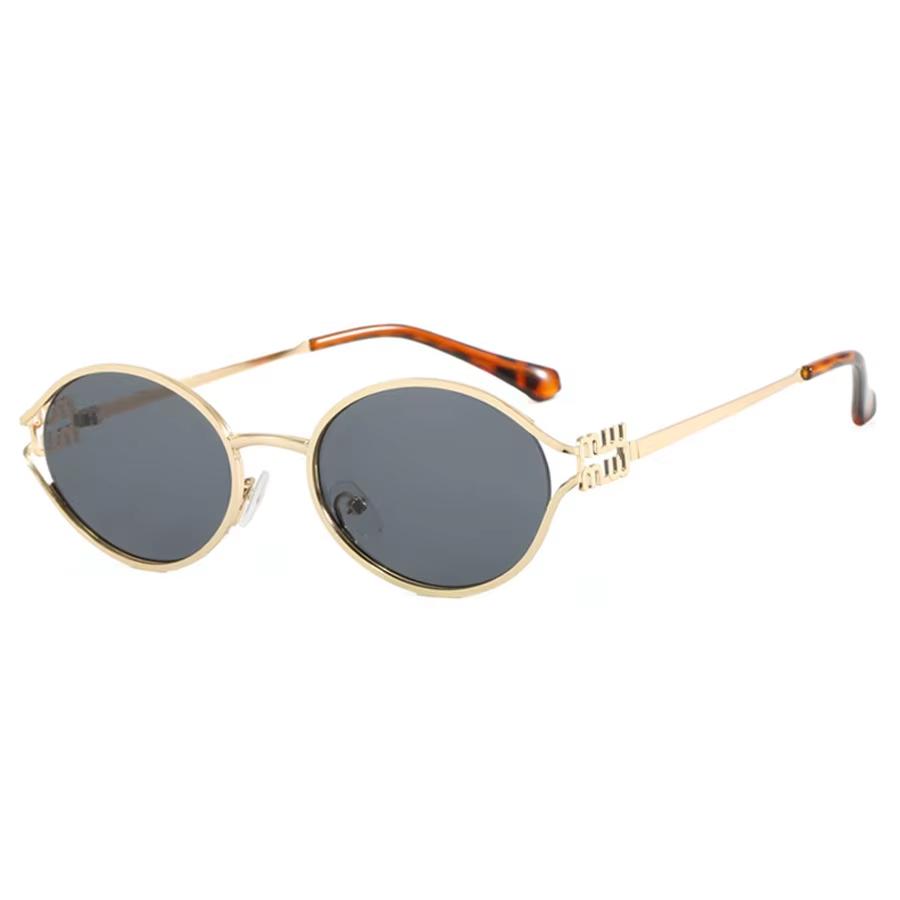 Luxury Brand Designer Oval Sunglasses For Women Sexy Metal Frame Small Round Sun Glasses Ladies Stylish Eyewear Shades UV400