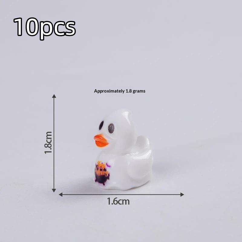10 Pezzi Halloween Mini Anatra Fantasma Resina Charms Multistile Piccola Anatra Statuetta Fai da Te Casa Decorazione Accessori Paesaggio Micro Ornamento