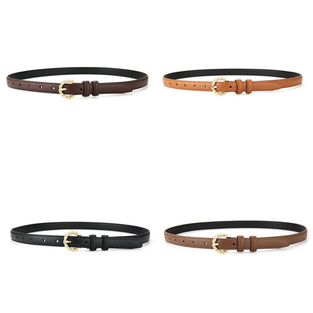 Women Leather Belt Casual Fashion Cowhide Slim Waist Belt For Outdoor Wear