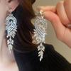 European & American Style Silver Needle Full Rhinestone Irregular Drop Earrings - Exquisite Luxury Design, Niche Fashion Versatile Earrings