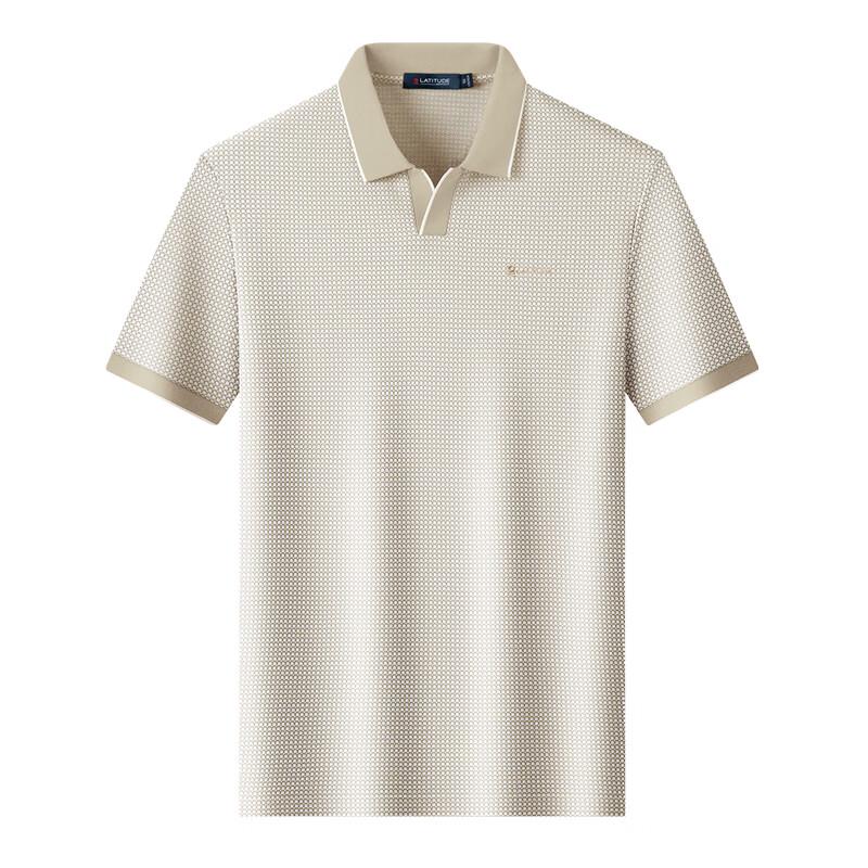 MONTAGUT Men's Long-Staple Cotton Jacquard Polo Shirt