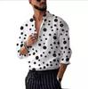 Wish2024 Men's 3D Print Polka Dot Long-Sleeved Shirt - European & American Style