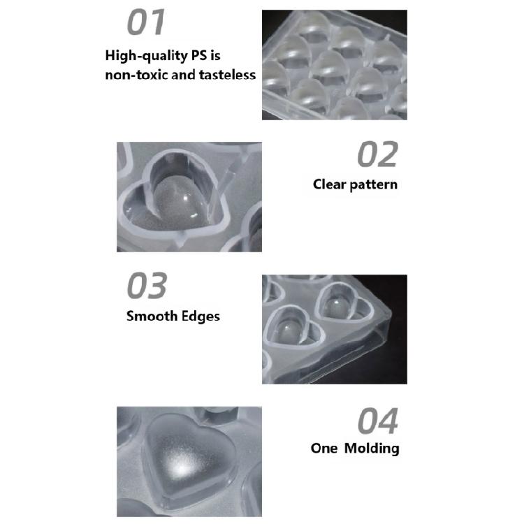 Candy Making Molds Clear Plastic Chocolate Molds 21 Grids Mini Heart Shape Baking Tray for Mousse Jelly Homes Kitchen Use