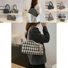 Stylish Korean Large Capacity Tote Bag For Women With Trendy Checkered Design For Spring Summer 2024