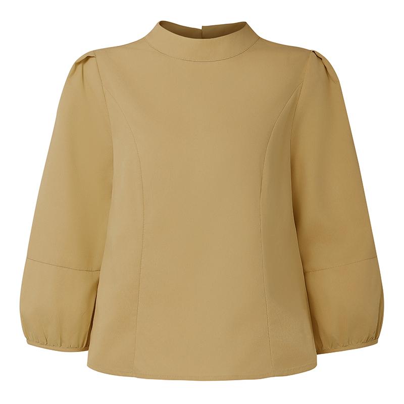 

ZANZEA Женская повседневная однотонная блузка с круглым вырезом и рукавом 3/4 5XL