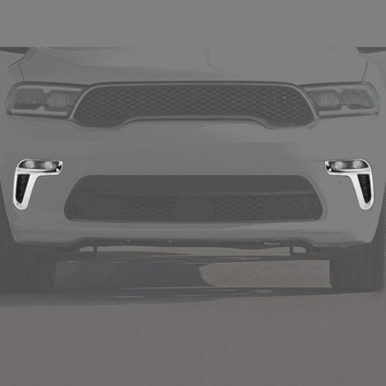 For Dodge Durango -2026 ABS Chrome Front Fog Light Lamp Cover Trim Bezels 2P