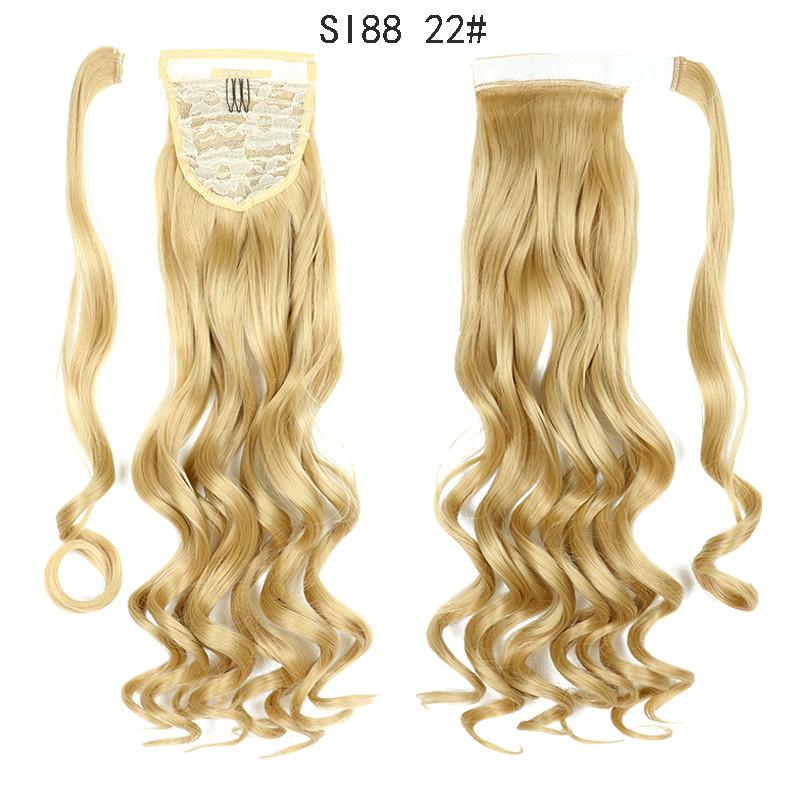 LISI HAIR Long Ponytail Synthetic Wig Pack In Clip Hair Extension Ombre Black Gold Brown Ponytail