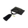 Urushi Products Japanese Juzu (Prayer Beads) with "Inden-style" Pouch - Men's Matte Black Ebony, Suitable for All Sects, Kyoto Juzu Manufacturing