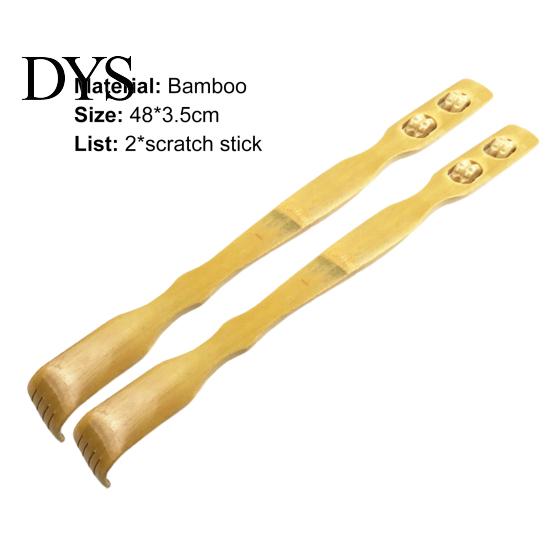 Body Scratcher 2Pcs/Set Back Wear-Resistant Relief Itchy Compact Bamboo Stick Wood Long Backscratcher Relaxation Massager for Adult Healthy