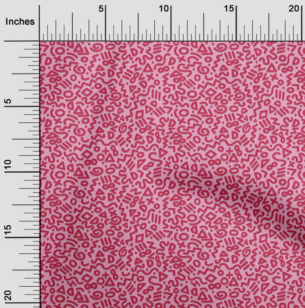 oneOone Baumwoll-Flex-Stoff in Fuchsia-Pink Geometrische Bastelprojekte Dekorationsstoff Gedruckt pro Meter 40 Zoll