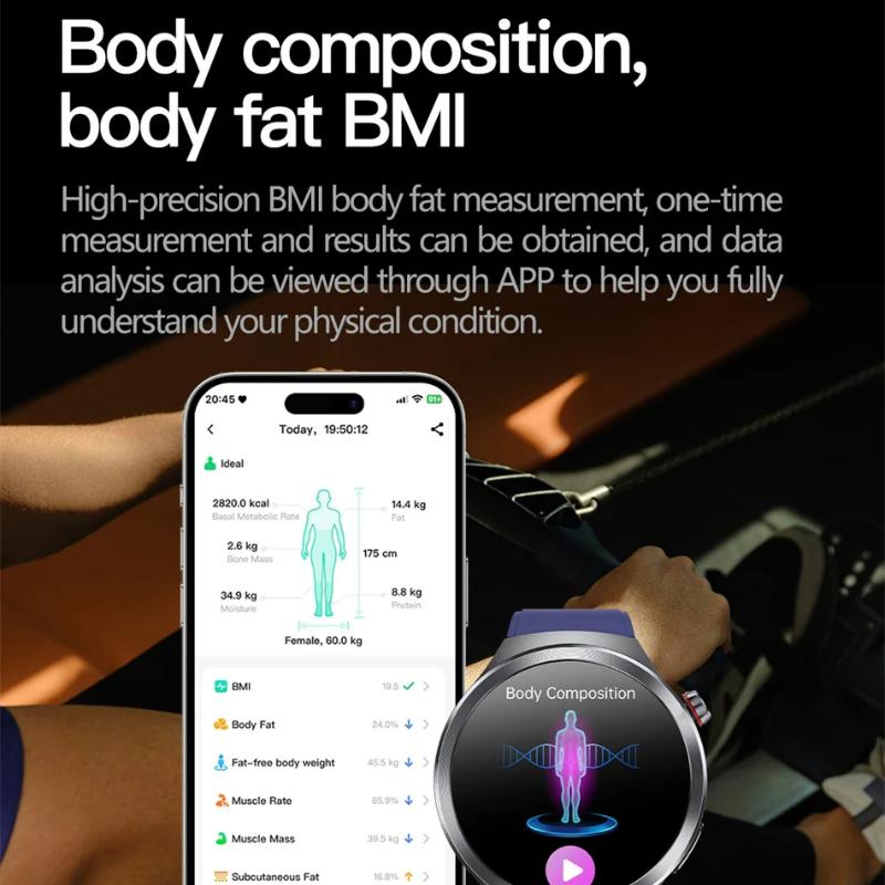 2025 Ny EKG+PPG Smartklokke Lipider Urinsyre Blodtrykk Helseklokke Menn NFC-tilgang 100+Sport HD Bluetooth Samtale Klokke Kvinner