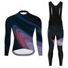Men Women Cycling Long Sleeve Jersey Set Breathable Quick Dry Performance Wear Road Mountain Bike Riding
