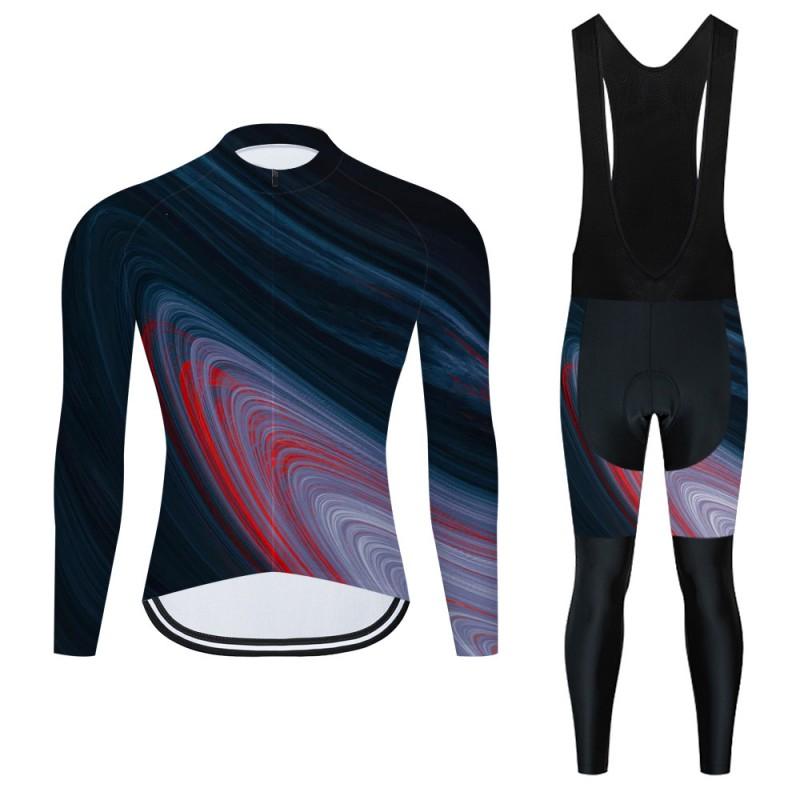 Men Women Cycling Long Sleeve Jersey Set Breathable Quick Dry Performance Wear Road Mountain Bike Riding