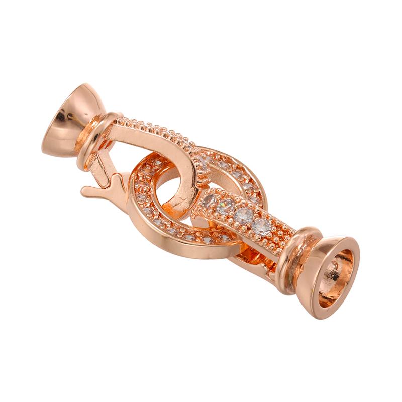 ZHUKOU Hooks for jewelry making women bracelet jewellery making supplies Cubic zirconia connectors jewelry materials VK197