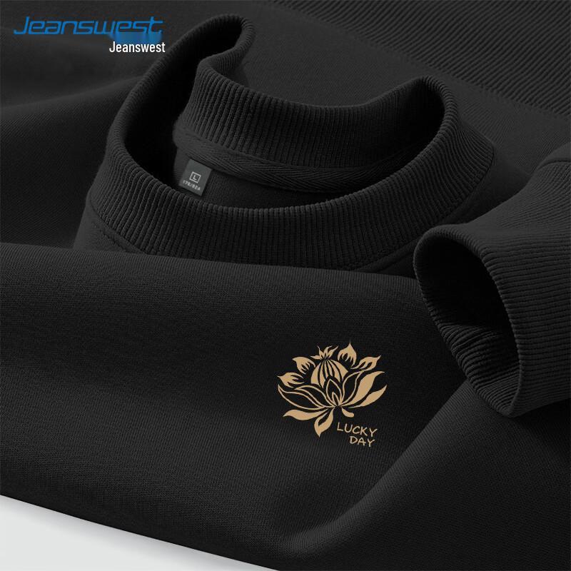 Jeanswest Men's Crew Neck Sweatshirt with Lotus Graphic