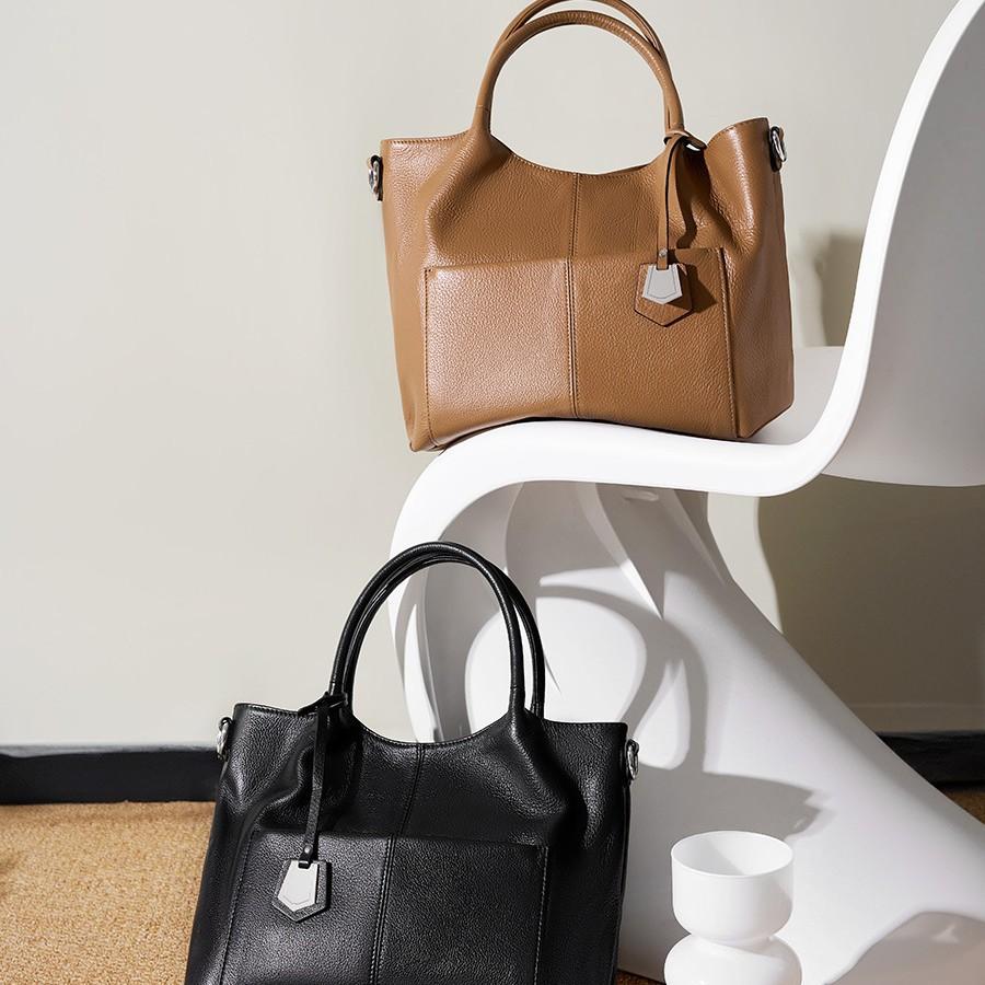 Top Layer Cowhide Large Bag Single Shoulder Handbag for Women 2025 New Vintage Large Capacity Tote Bag Genuine Leather Crossbody Bag for Women