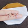 Elegant Fairy Bow Earrings Femininity Diamond Earrings No Piercings Luxury Girl Heart Earrings