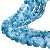 Smooth Blue Chalcedony Floating Jades Natural Stone 15" Smooth Loose Spacer Beads 4/6/8/10/12mm for Jewelry Making DIY Bracelets Charms Accessories