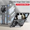 Magnetic Hinge Plating Clear Case For Huawei Mate X6 X5 Front Glass Film Shockproof Stand Transparent Cover For Huawei Mate X3