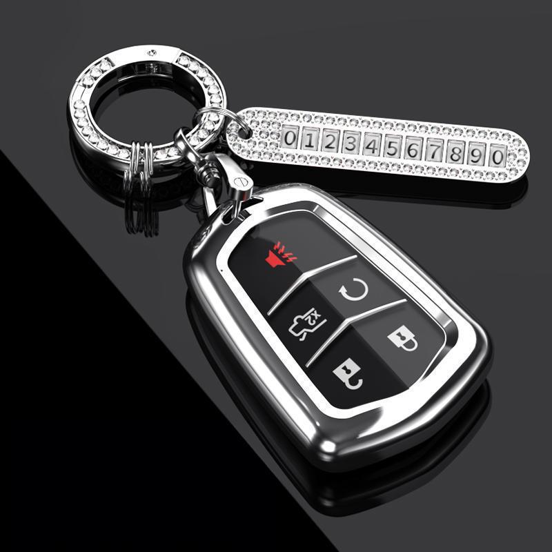 Cadillac XT5 Key Cover 2024: Luxury Full Coverage Shell with Hanging Buckle for Men & Women