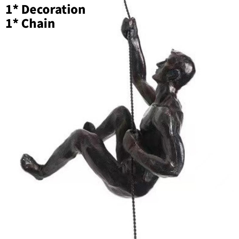 European Vintage Resin Wall Ornament With Climbing Figurines For Lounge And Dining Areas